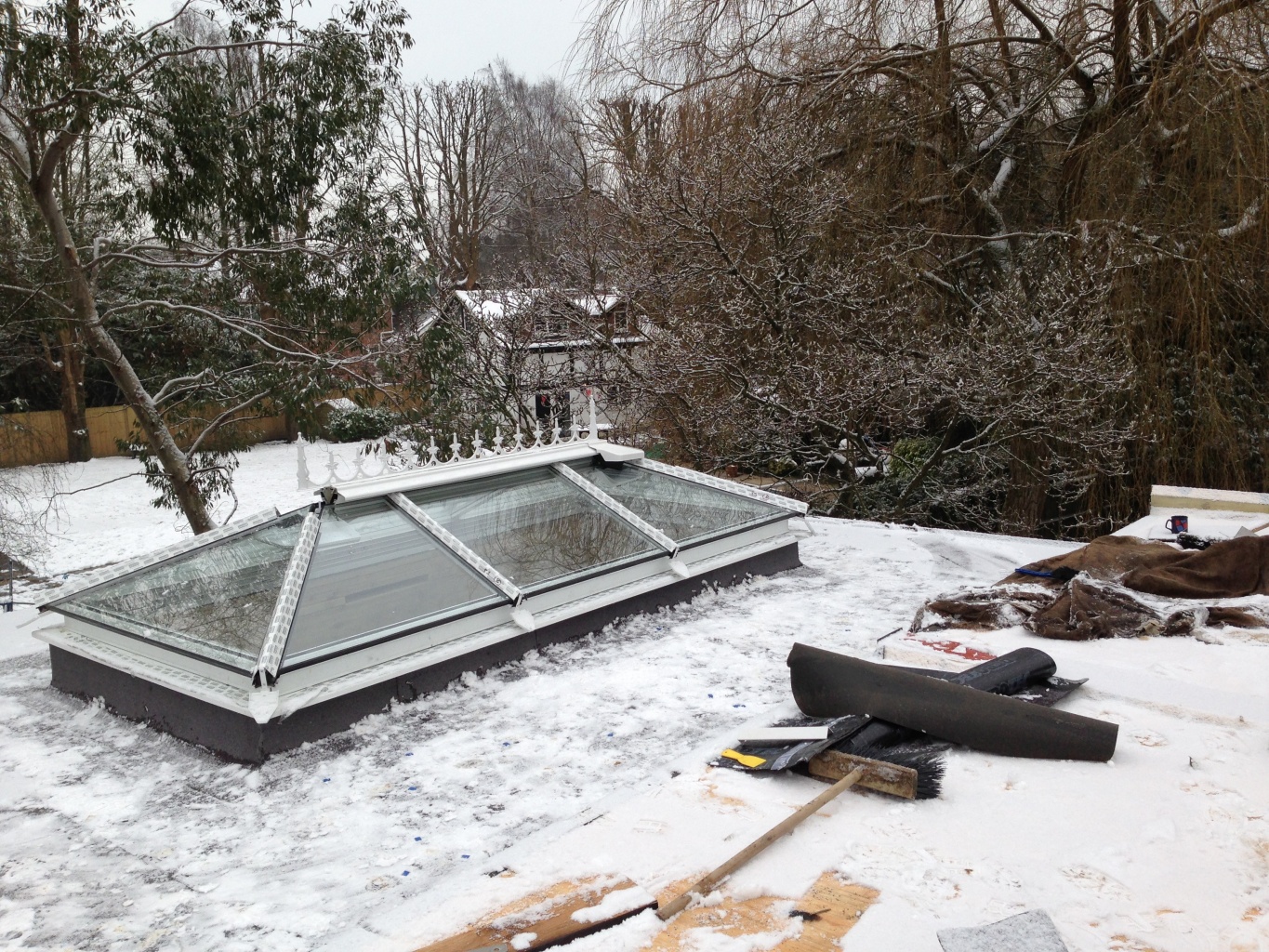 Rooflights and plaster boarding